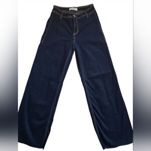 Zenana 70s Wide Leg High Rise Jeans Raw Hem M NWOT